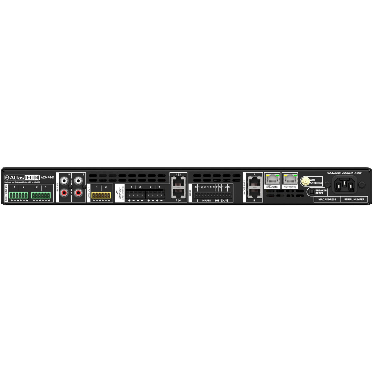 AtlasIED Atmosphere 4-Zone Signal Processor with 600W Amplifier