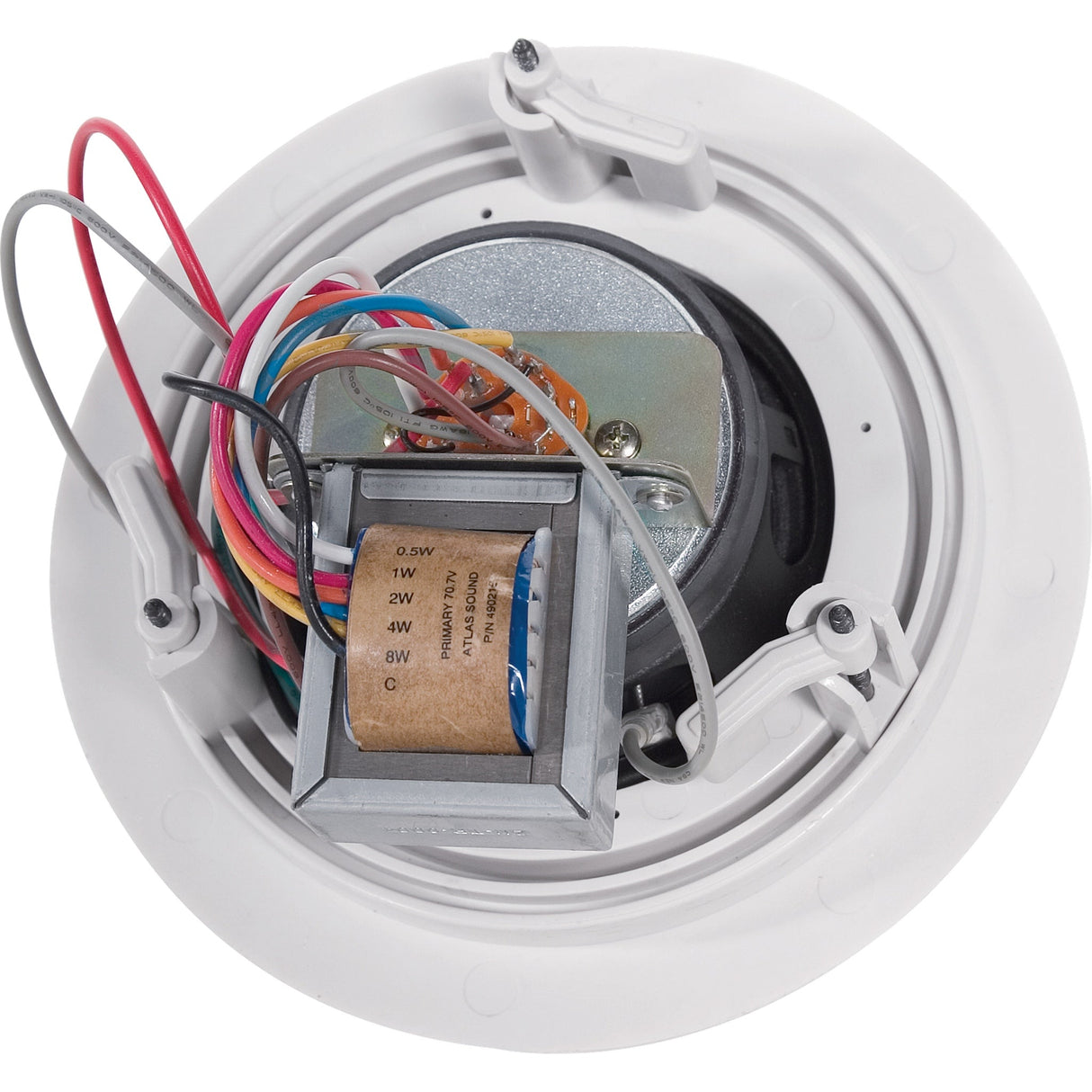 AtlasIED DLS4 4-Inch In-Ceiling Full Range Speaker with 8W 70V/100V Transformer and Press Fit Grille