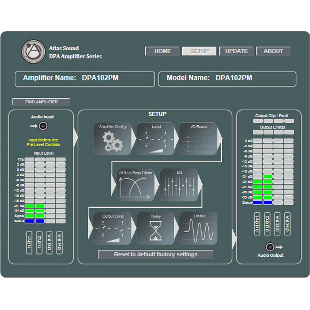 AtlasIED DPA-102PM 2‑Channel x 100W Networkable Pole Mount Power Amplifier