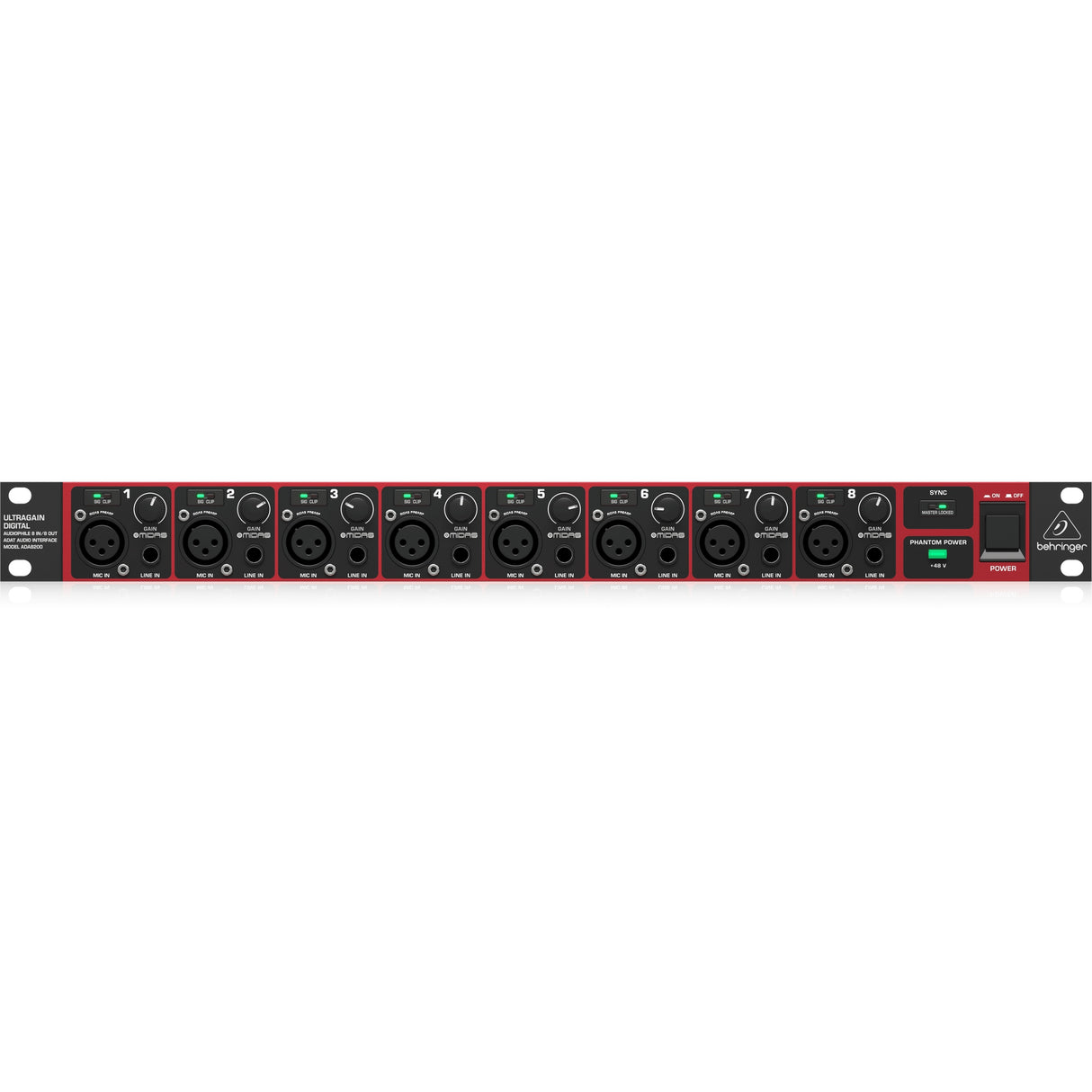Behringer ADA8200 8-Channel ADAT Audio Interface with Midas Preamplifiers