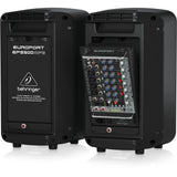 Behringer EPS500MP3 500W 8-Channel Portable PA System with MP3 Player, Reverb and Wireless Option (Pair)