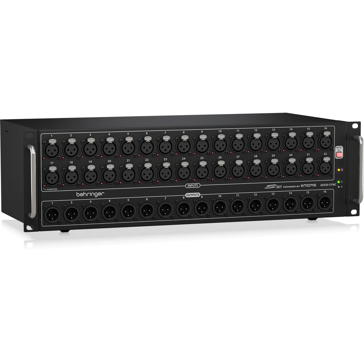 Behringer S32 Digital Stage Box with 32 Midas Preamps and AES50 Networking