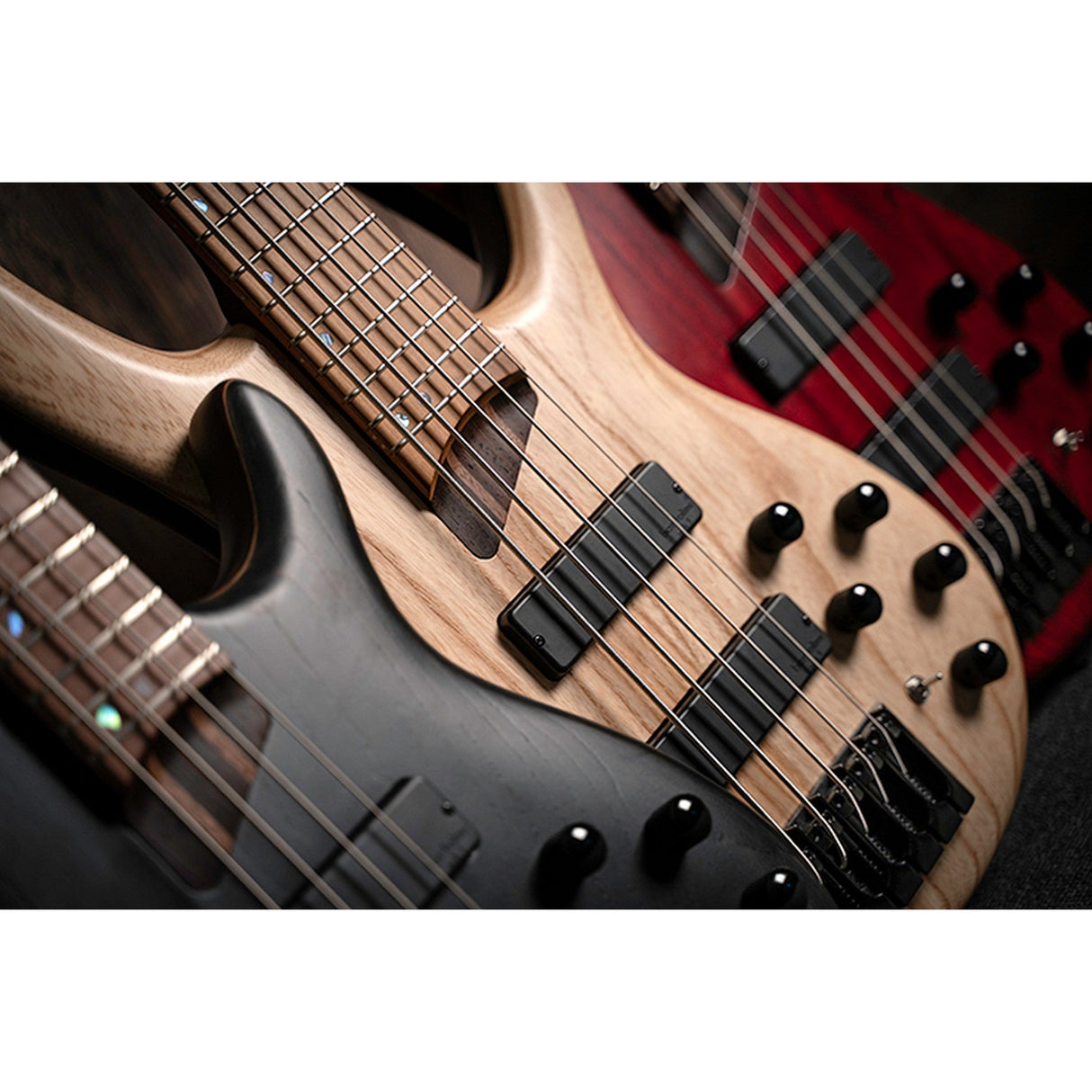 Cort B5 Element 5 String Bass Guitar, Transparent Black