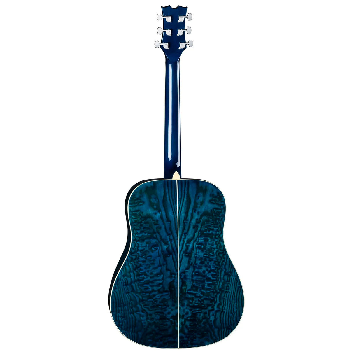 Dean Guitars AXS Dread Quilt Ash Mahogany Acoustic Guitar, Trans Blue