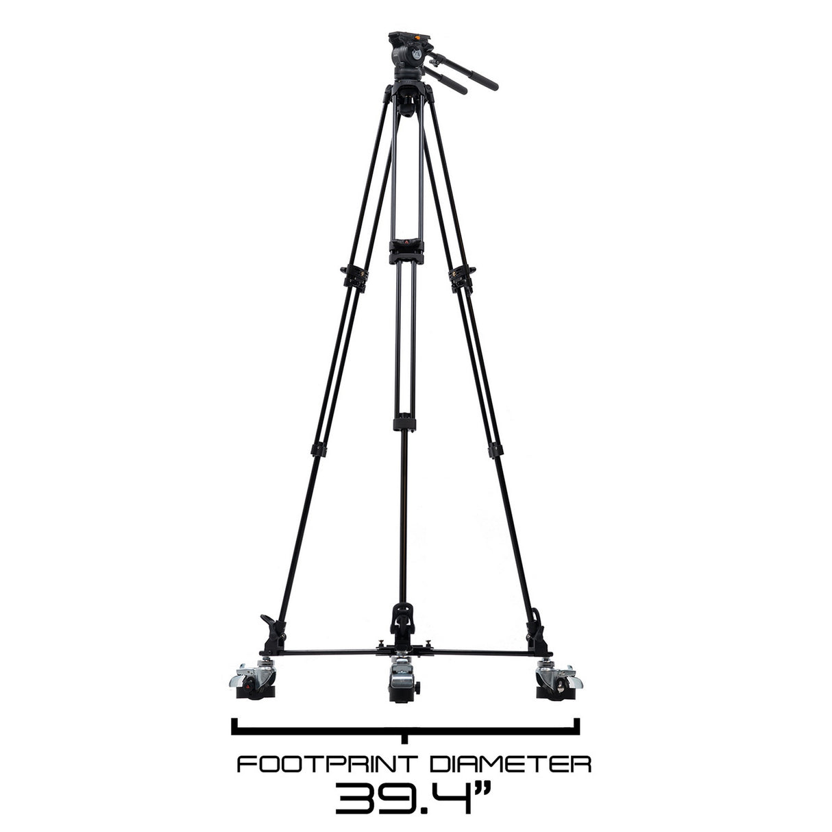 E-Image EG05A2D 2-Stage Aluminum Fluid Head Tripod Kit with Dolly