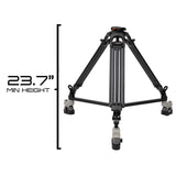 E-Image GA102D-PTZ Aluminum PTZ Tripod with 100mm Flat Base and Dolly