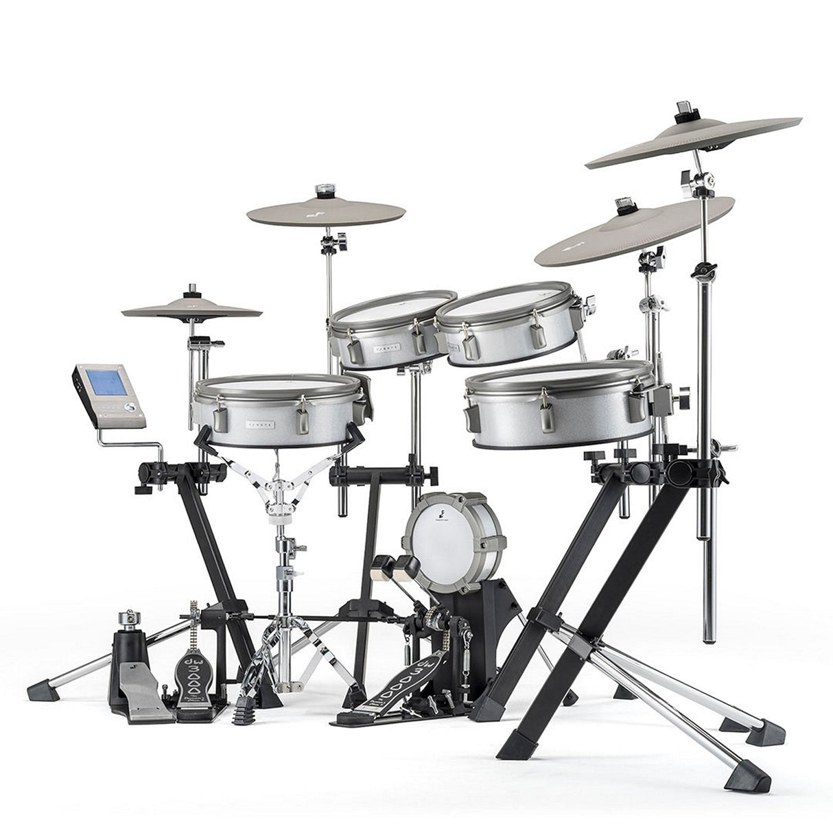 EFNOTE 3 Acoustic Designed Electronic Drum Set, White / Sparkle