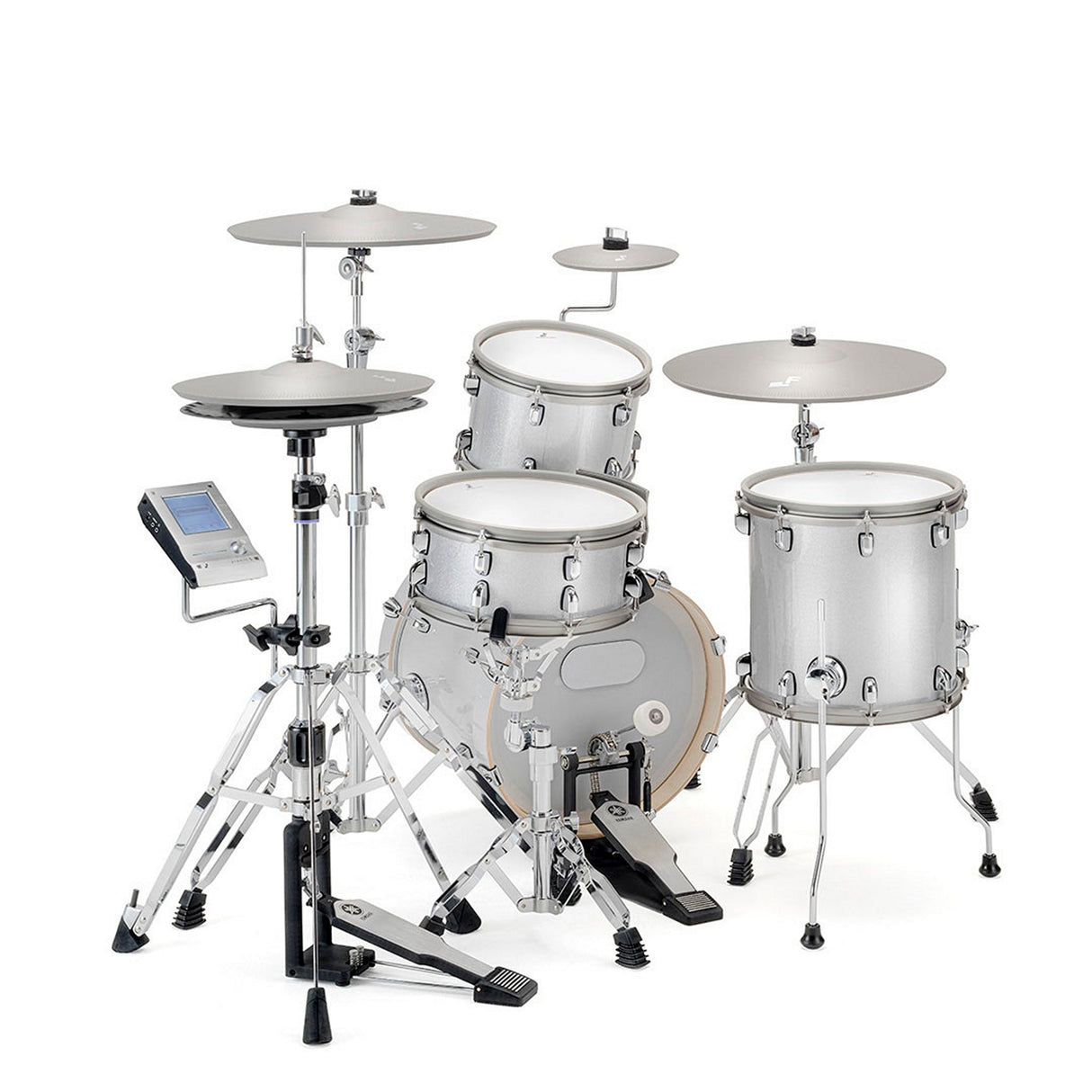 EFNOTE 5 Acoustic Designed Electronic Drum Set, White / Sparkle