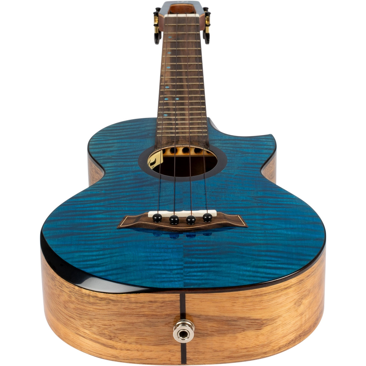 Flight Comet EQ-A Tenor Solid Flamed Maple Rosewood Ukulele, Blue