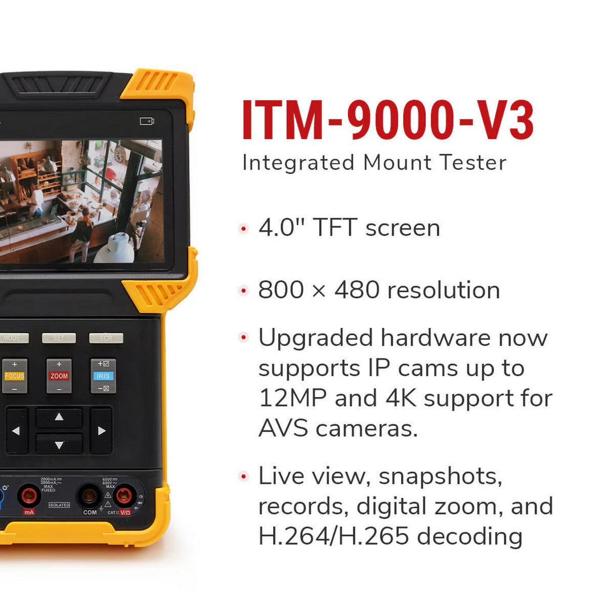 IC Realtime ITM-9000-V3 CCTV ONVIF/HD-AVS Multi-Function Test Tool with 4-Inch Screen