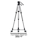 Ikan EG780A2D 2-Stage Aluminum Fluid Head Tripod Kit with Dolly and Adjustable Drag<
