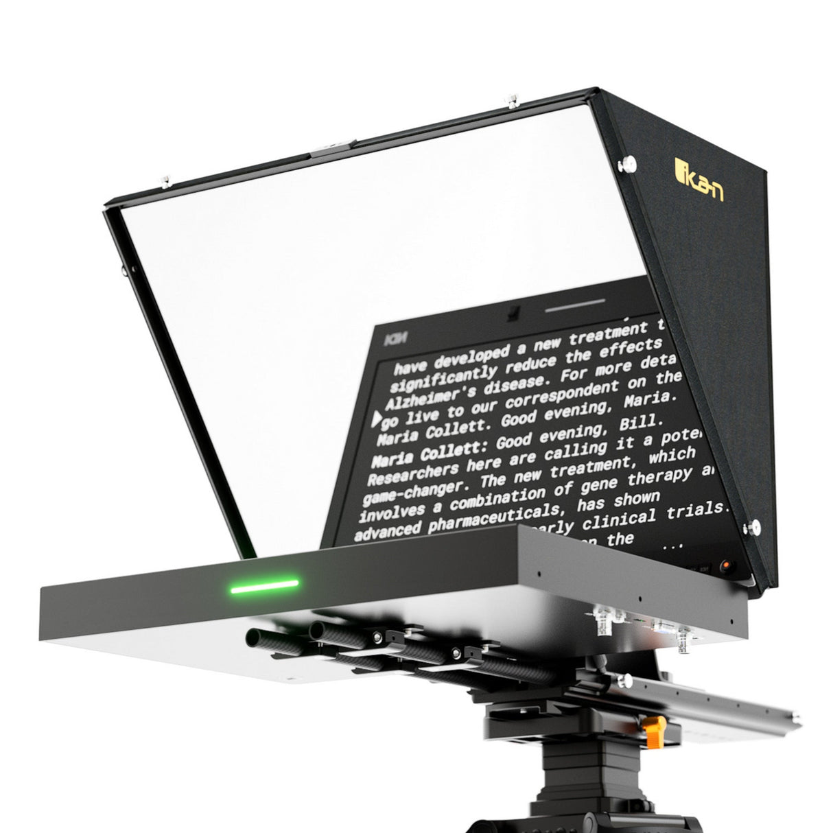 Ikan PT419W-NDI-TK Aura 19-Inch POE++ NDI Teleprompter with Full Encoding/Decoding IP Tally Light and Travel Kit