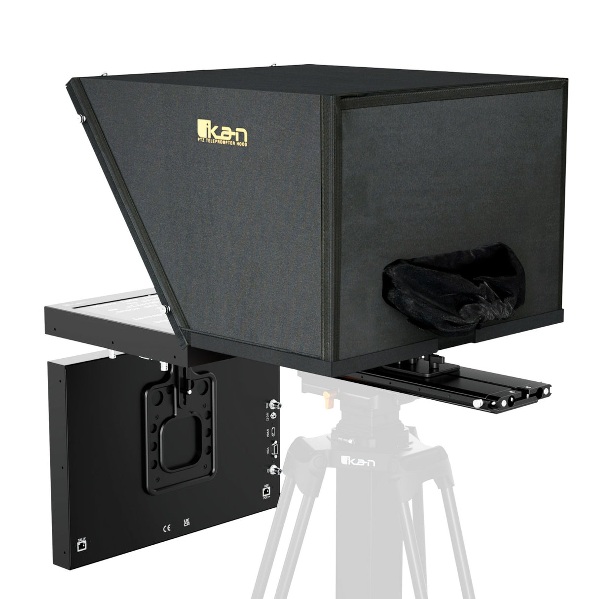 Ikan PT419W-PTZ-NDI-TMN-TK Aura 19-Inch POE++ PTZ NDI Teleprompter Talent Monitor with Full Encoding/Decoding IP Tally