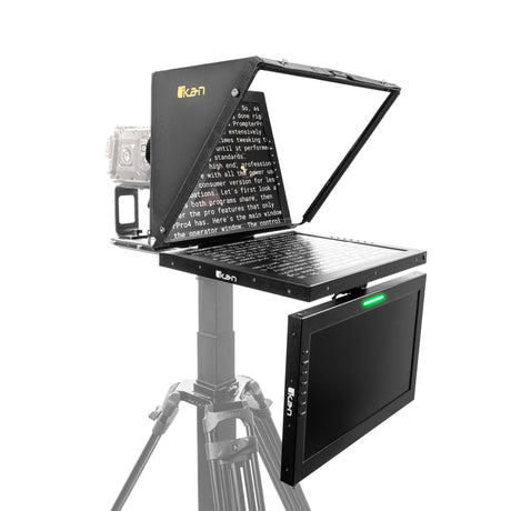 Ikan PT419W-PTZ-TM-TK 19-Inch PTZ Teleprompter with Widescreen Monitor Talent and Travel Kit