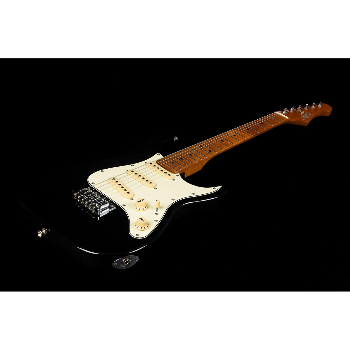 Jet Guitars JS-300 Mini Roasted Maple Electric Guitar, Black Finish