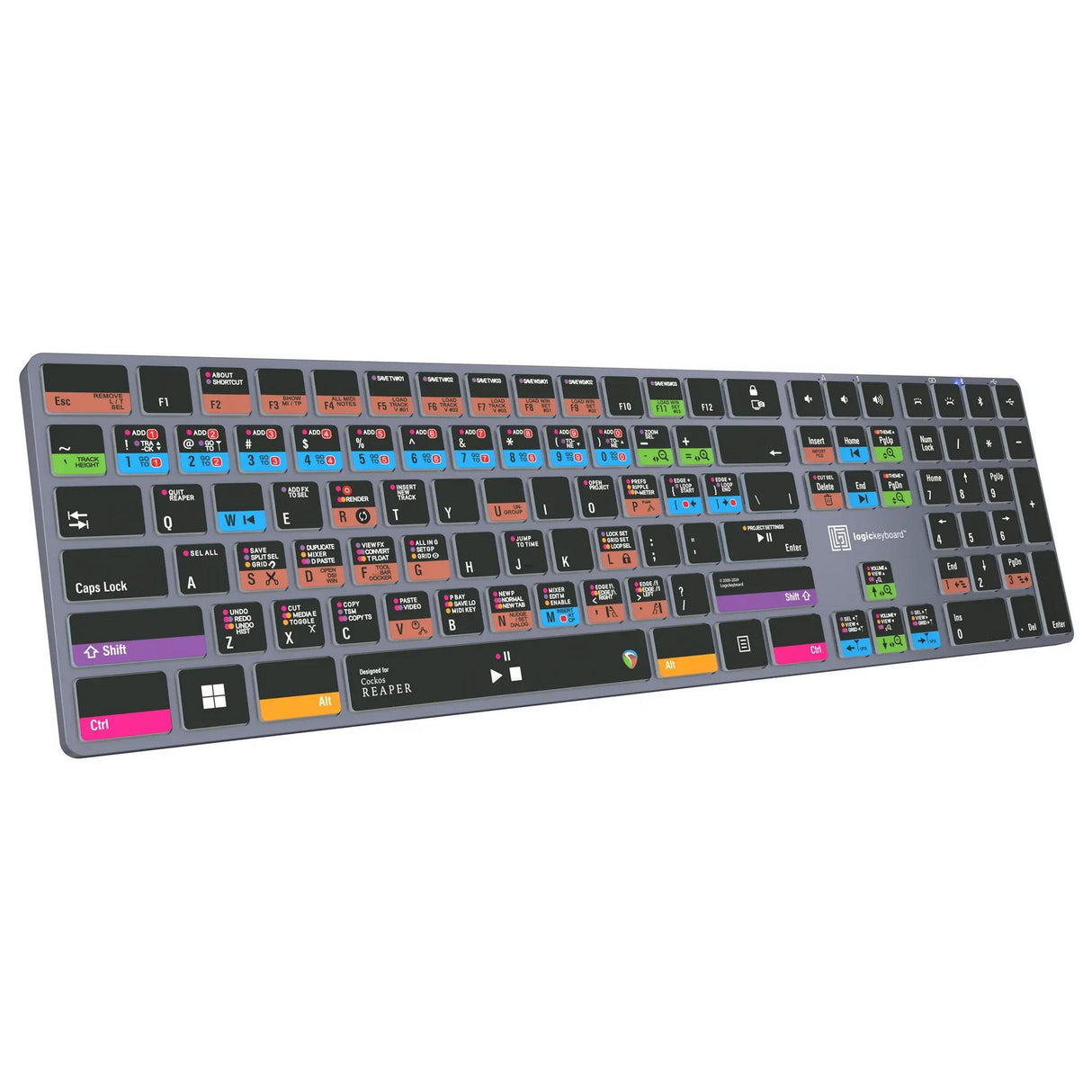 Logickeyboard TITAN Wireless Backlit Keyboard for Cockos Reaper, US Windows