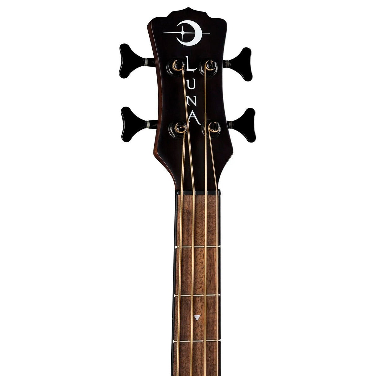 Luna Guitars Tribal 34-Inch Long Scale Tobacco Sunburst Acoustic-Electric Bass Guitar, 4-String