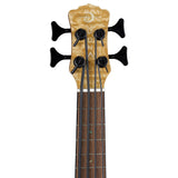 Luna Guitars Uke Bari-Bass Quilt Ash Top with Preamp and Padded Gigbag, 4-String