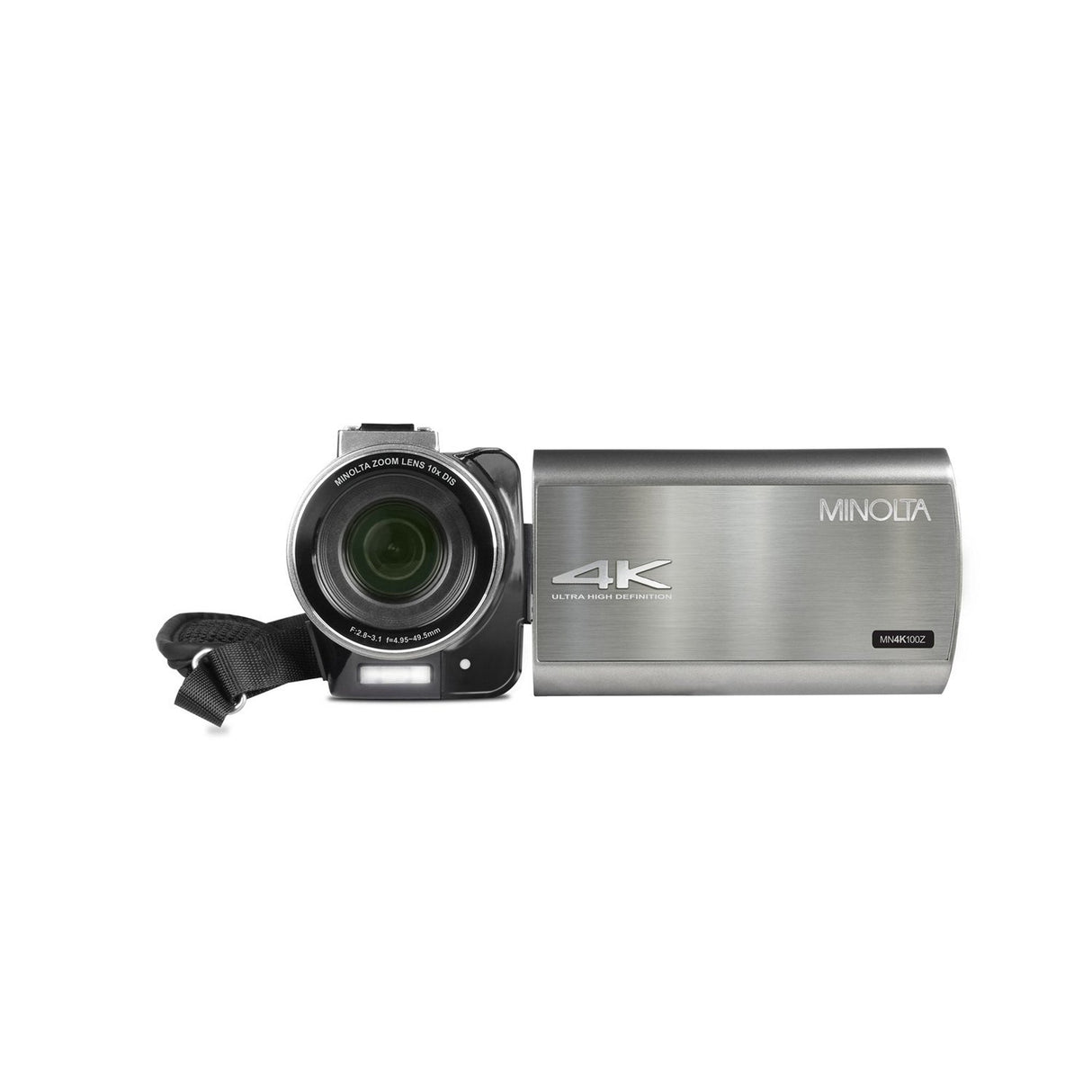 Minolta MN4K100Z 4K Ultra HD Camcorder with 10x Optical Zoom, Gunmetal