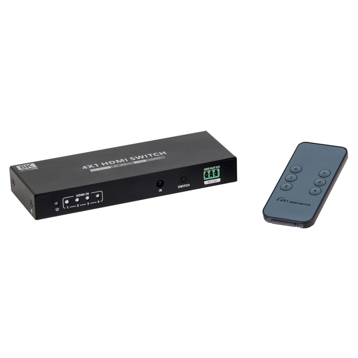 MuxLab 500513 HDMI 2.1 48Gbps 4x1 Switch with Audio De-Embedder