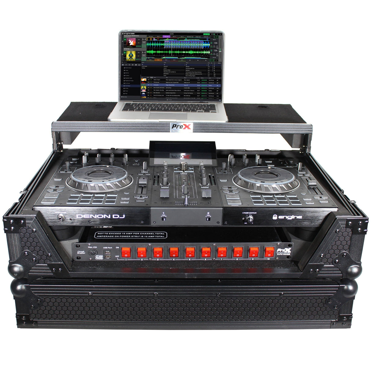 ProX XS-PRIME2 Case for Denon PRIME 2 DJ Controller with Laptop Shelf