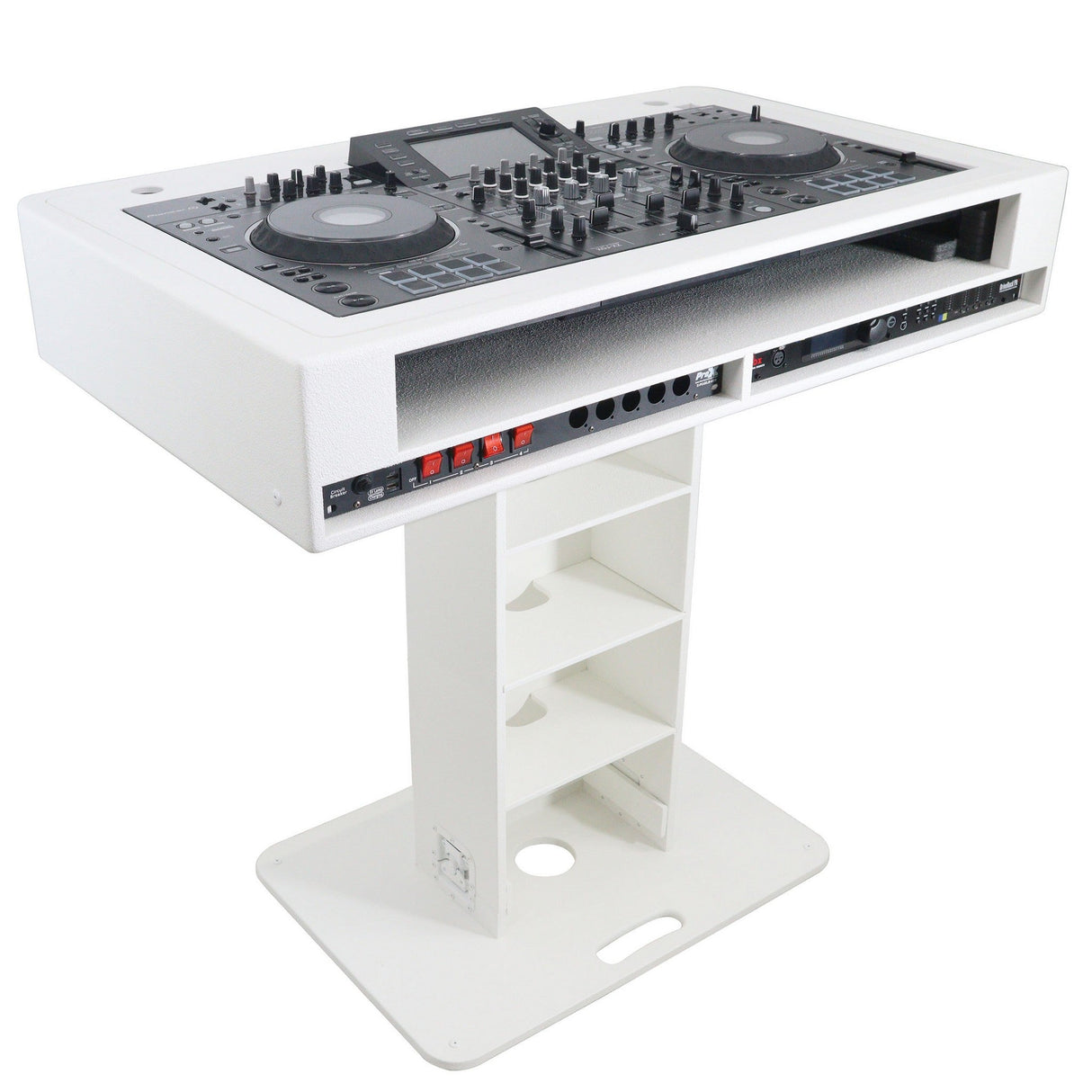 ProX XZF-DJCT W 2U CASE Control Tower DJ Podium for Pioneer DJ DDJ-REV7, XDJ-XZ, DDJ-1000, RANE One