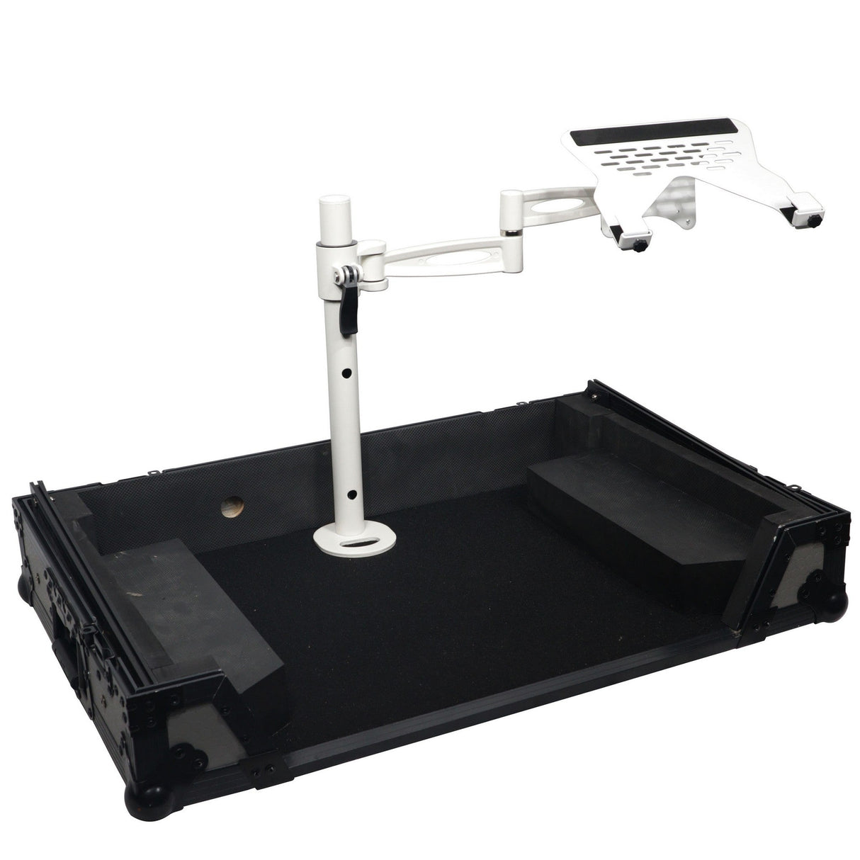 ProX XZF-LTARM PKG WH Articulating Laptop Tray Arm Pole for Control Tower DJ Podium, White