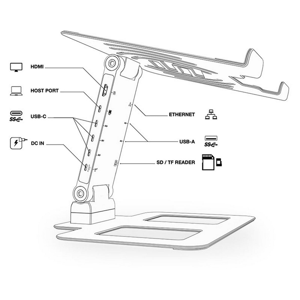Reloop Stand Hub Pro Laptop Stand and 10-in-1 USB-C Docking Station