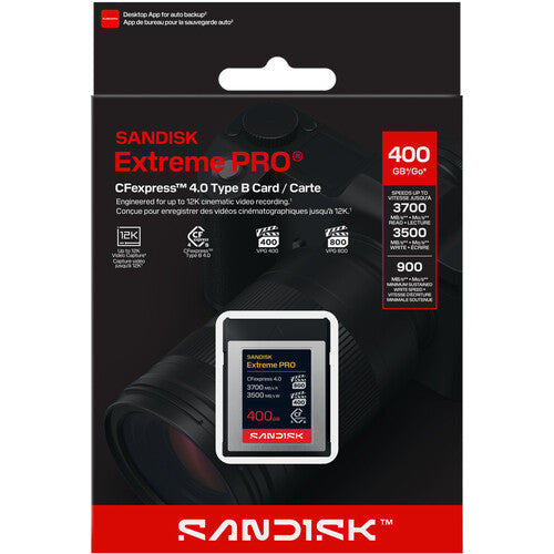 SanDisk Extreme PRO CFexpress 4.0 Type B Memory Card, 400GB