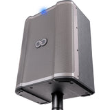 Alto Professional Sheeran Busker Special Edition portable PA speaker in titanium gray grille with Sheeran Infinity badge, 200W battery-powered for busking and live performance