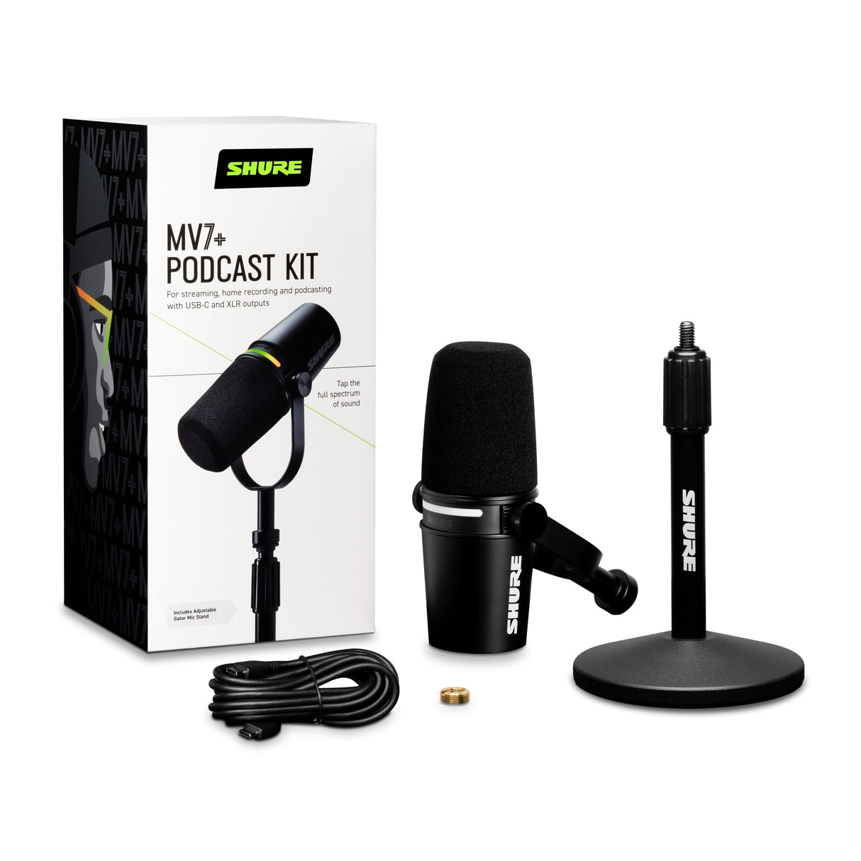 Shure MV7+ Podcast Dynamic Microphone Kit Bundle with Gator Stand (Used)