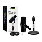 Shure MV7+ Podcast Dynamic Microphone Kit Bundle with Gator Stand