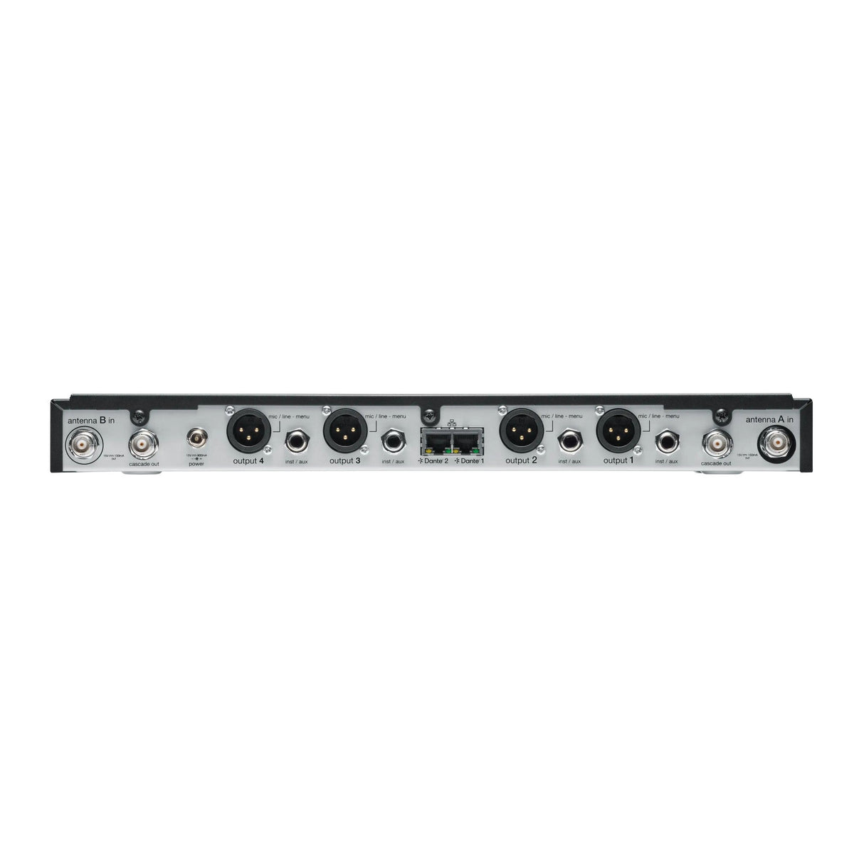 Shure SLXD4QDAN+TA TAA Compliant Dante Quad-Channel Digital Wireless Rackmount Receiver, G57 470-608 MHz
