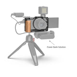 SmallRig Camera Cage with Wooden Handgrip for Sony ZV1