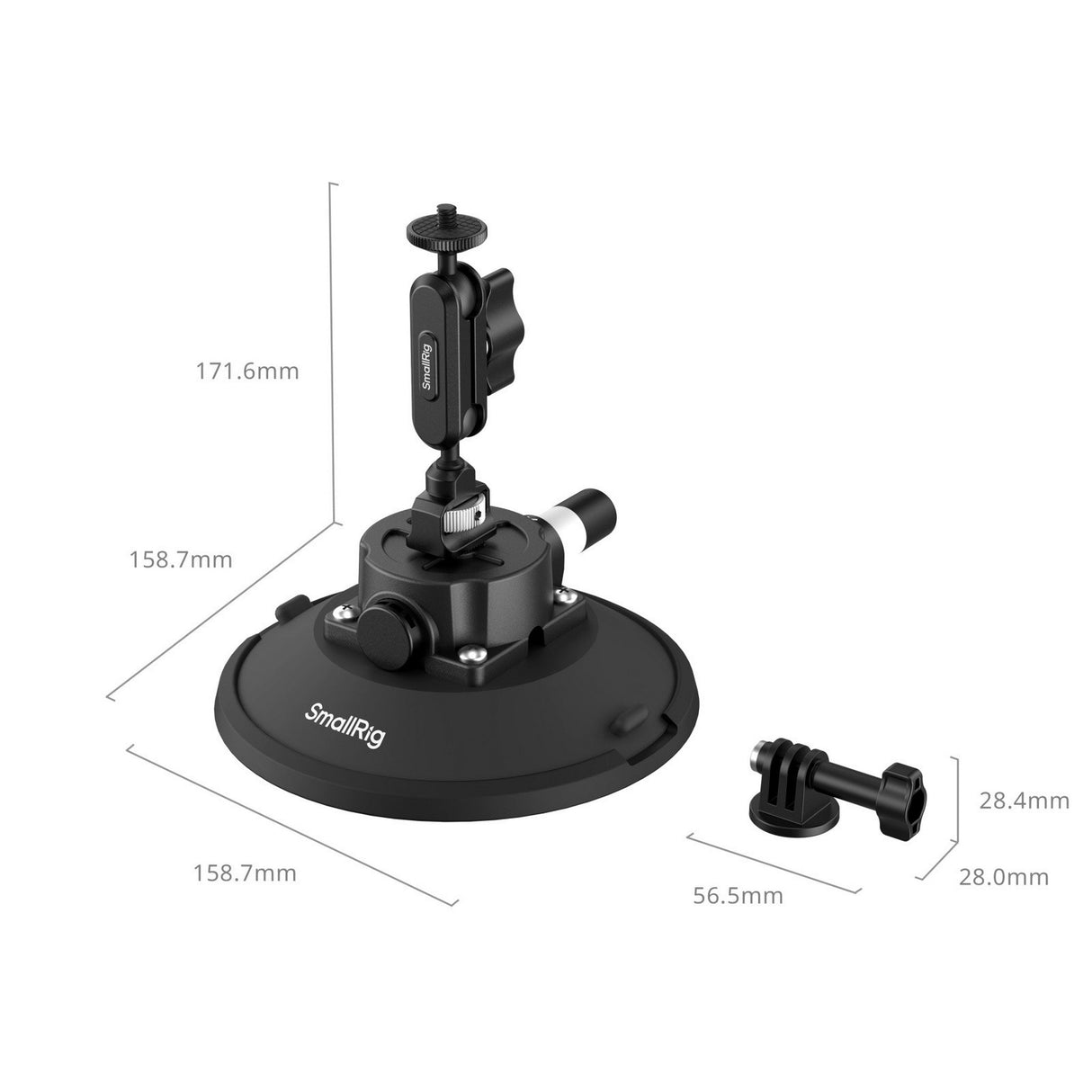 SmallRig 5856 6-Inch Suction Cup Mount for Action Cameras