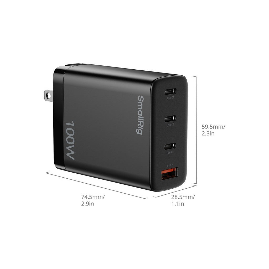 SmallRig 6564 100W GaN Charger With Four USB Ports, US Standard