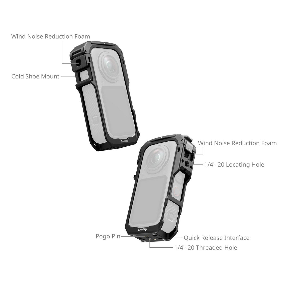 SmallRig 6965 Protective Cage with Silicone Lens Cap for Insta360 X6