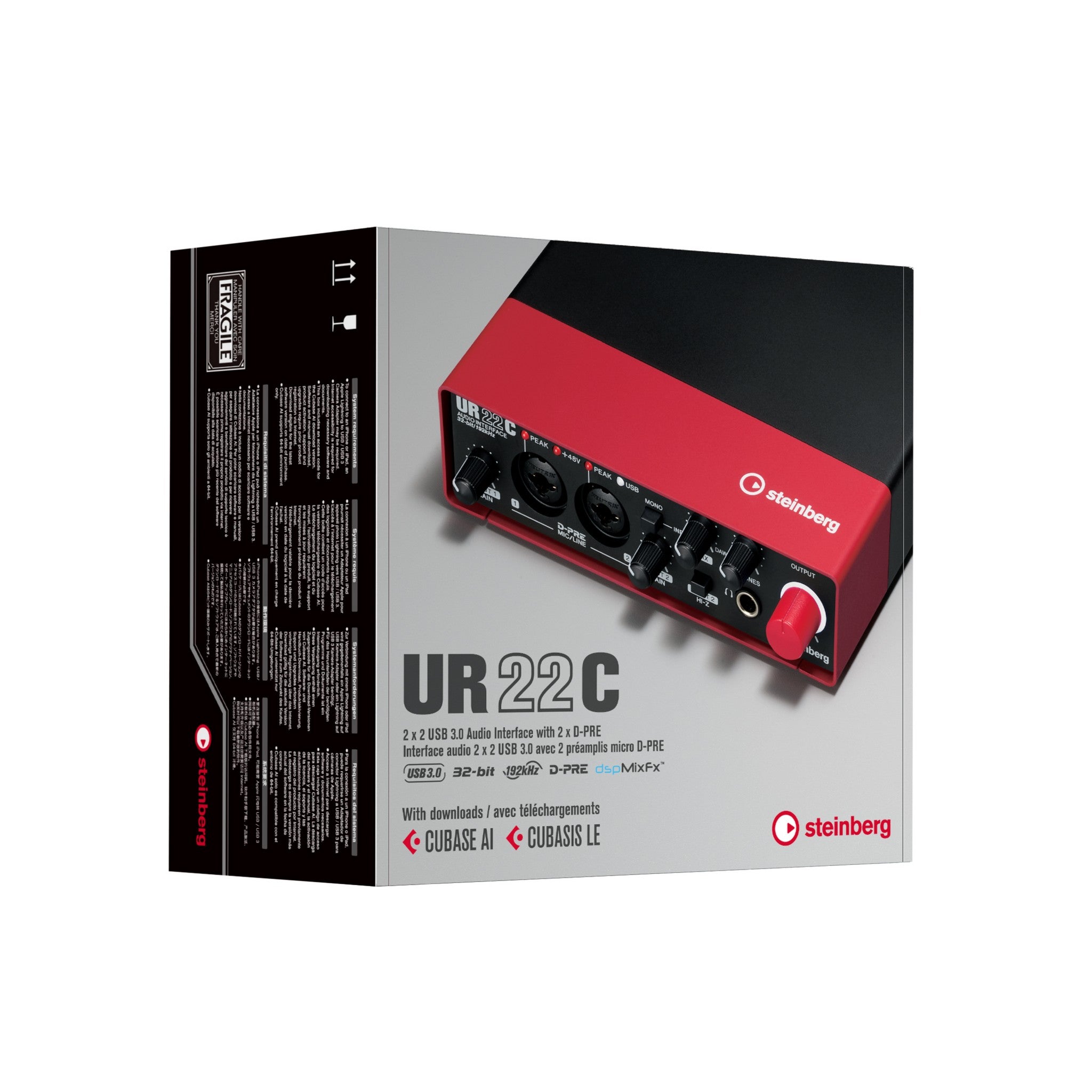 Steinberg UR22C 2 x 2 USB 3.0 Type C Audio Interface, Red – AVLGEAR