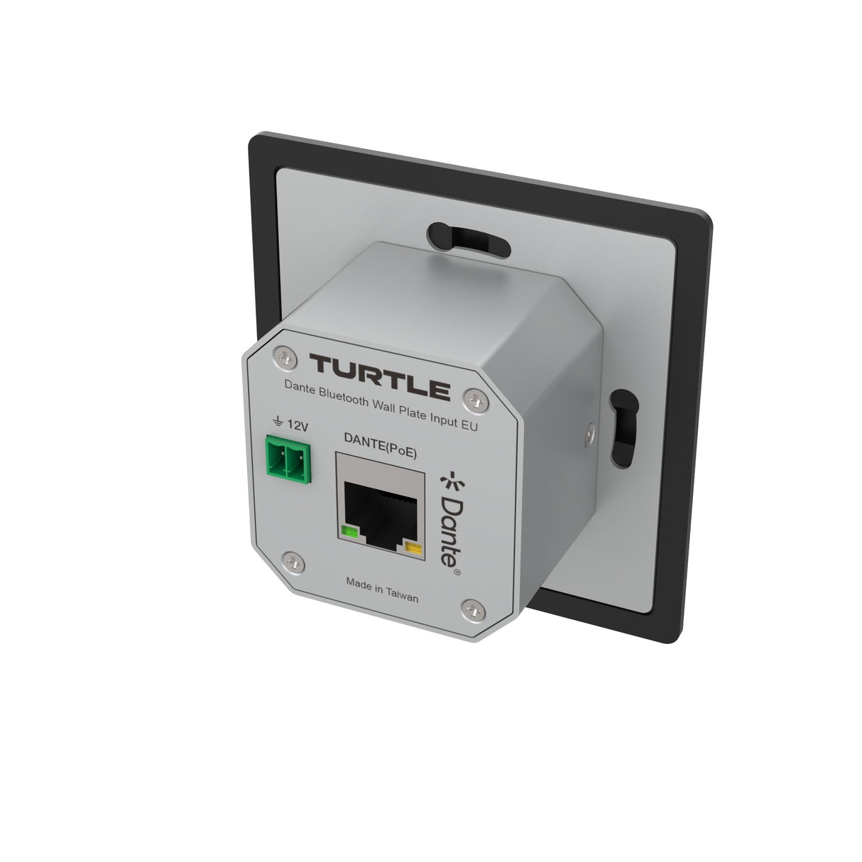 Turtle AV BTWP-EU Dante Bluetooth Wallplate EU Wall Box Black
