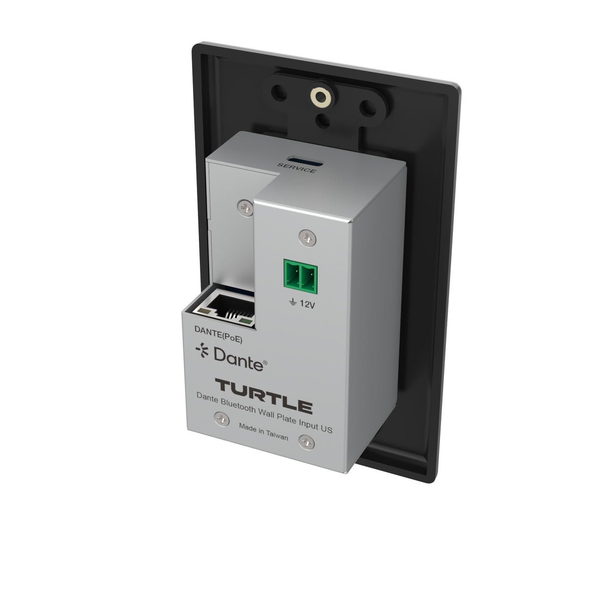 Turtle AV BTWP-US Dante Bluetooth Wallplate 1-Gang Decora Black