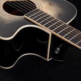 Washburn DFBACEB Deep Forest Burl Grand Auditorium Acoustic Guitar, Black Fade