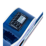 Washburn EA15 Festival Series Mini Jumbo Cutaway Acoustic Electric Guitar, Flame Transparent Blue Finish