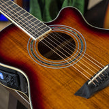 Washburn EA55G Festival Series Cutaway Acoustic/Electric Guitar, KOA Burst