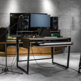 Wavebone Star Rover Studio Desk with 6U Rack Space and Adjustable Keyboard Tray