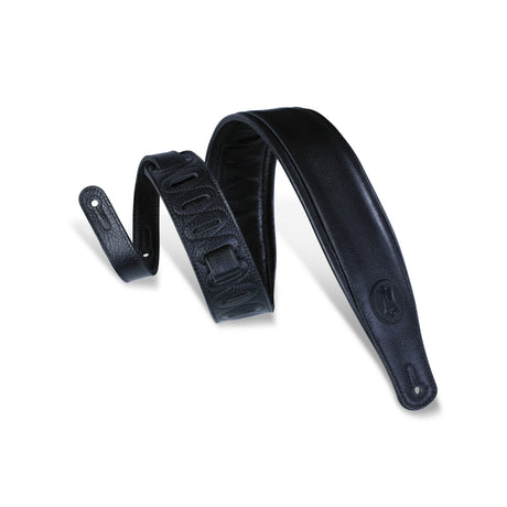 Levy’s Black on Black’ Signature Padded Garment Guitar Strap Black - accessories