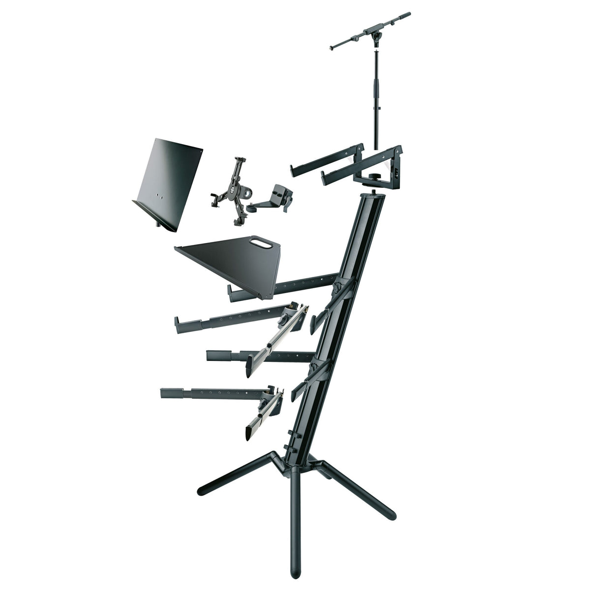 K&M 18860 Spider Pro Keyboard Stand, Black Anodized