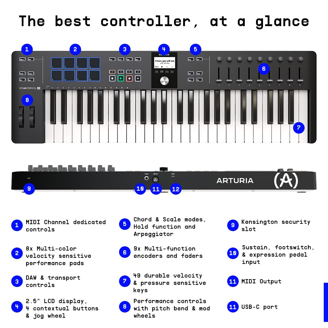 Arturia KeyLab Essential 49 mk3 49-Note MIDI Keyboard Controller (Used)