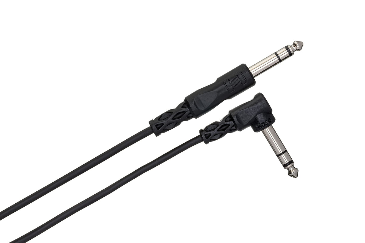 Hosa CSS-110R 10 Feet Balanced Interconnect 1/4 In TRS to Right-angle 1/4 In TRS Cable