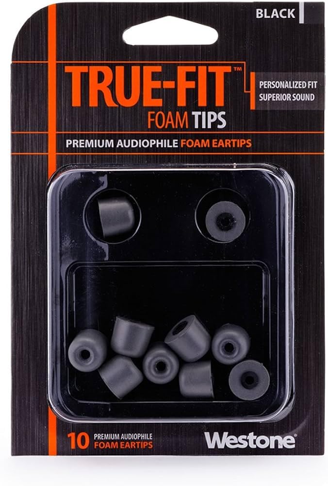 Westone True-Fit Foam Eartips Black 10 Pack