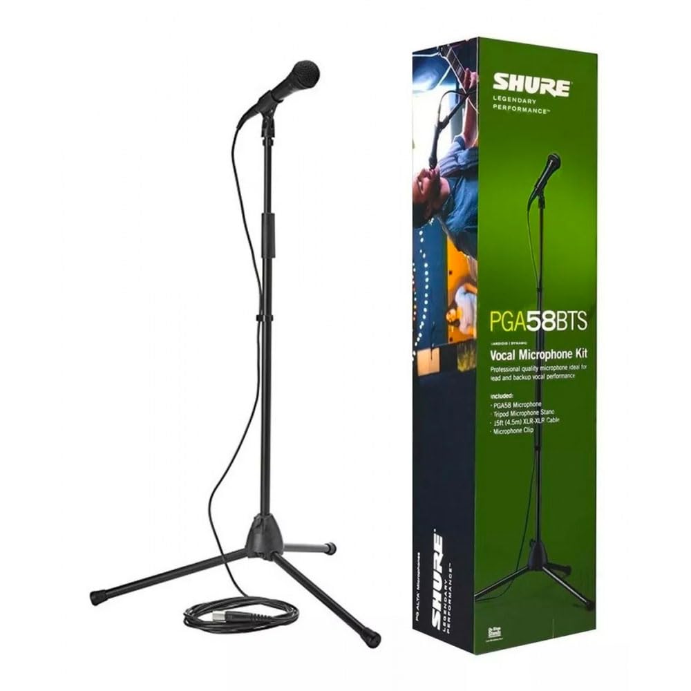 Shure PGA58BTS Cardioid Dynamic Microphone with Cable and Tripod Stand